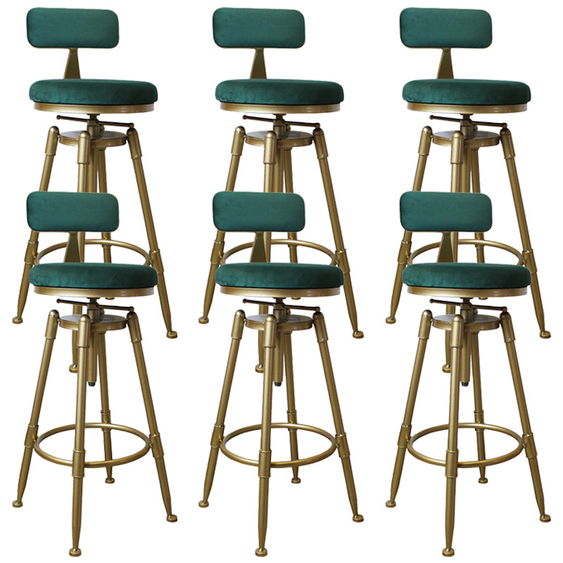 Nordic Armless Liftable Counter Stool Steel Cashier Bar Stool with Cushion and Pedal