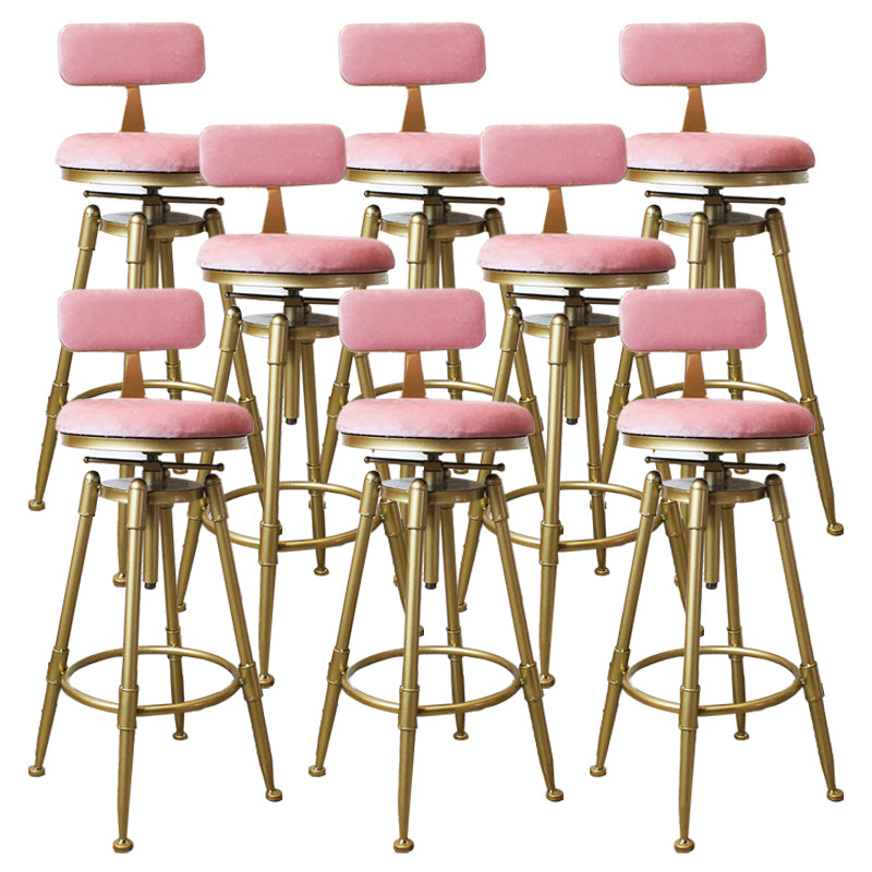 Nordic Armless Liftable Counter Stool Steel Cashier Bar Stool with Cushion and Pedal