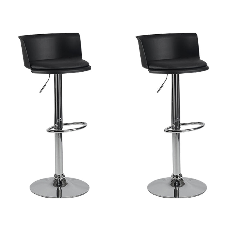 Metal Base Adjustable Height Bar Stool Contemporary Footrest Bar Stool