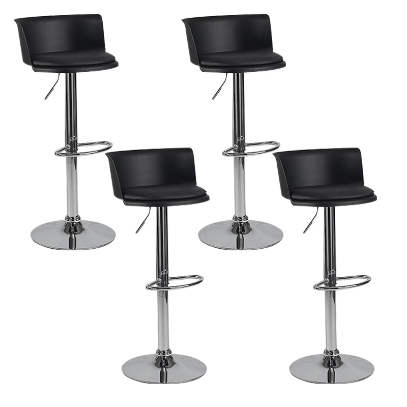 Metal Base Adjustable Height Bar Stool Contemporary Footrest Bar Stool
