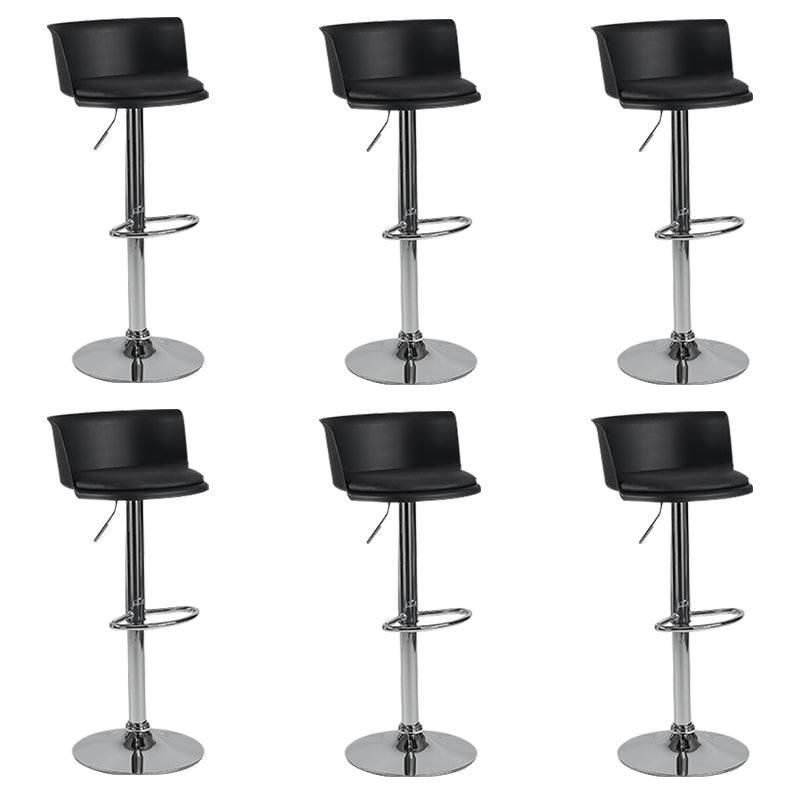 Metal Base Adjustable Height Bar Stool Contemporary Footrest Bar Stool