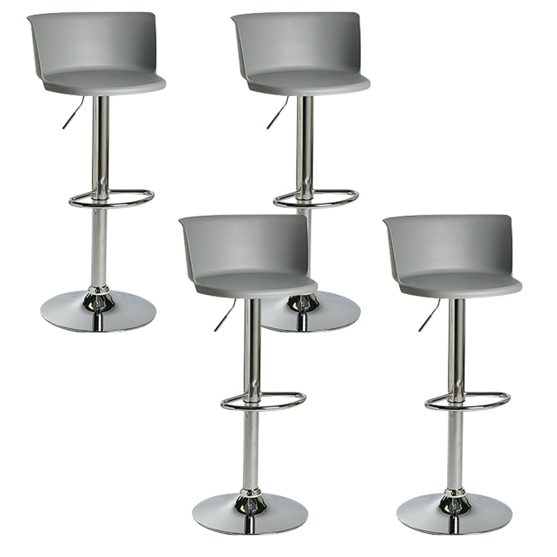 Metal Base Adjustable Height Bar Stool Contemporary Footrest Bar Stool