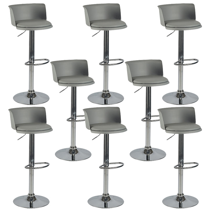 Metal Base Adjustable Height Bar Stool Contemporary Footrest Bar Stool