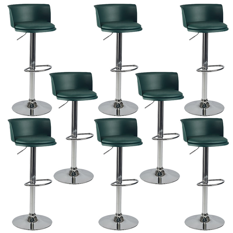 Metal Base Adjustable Height Bar Stool Contemporary Footrest Bar Stool