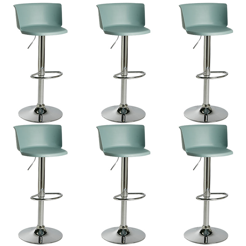 Metal Base Adjustable Height Bar Stool Contemporary Footrest Bar Stool