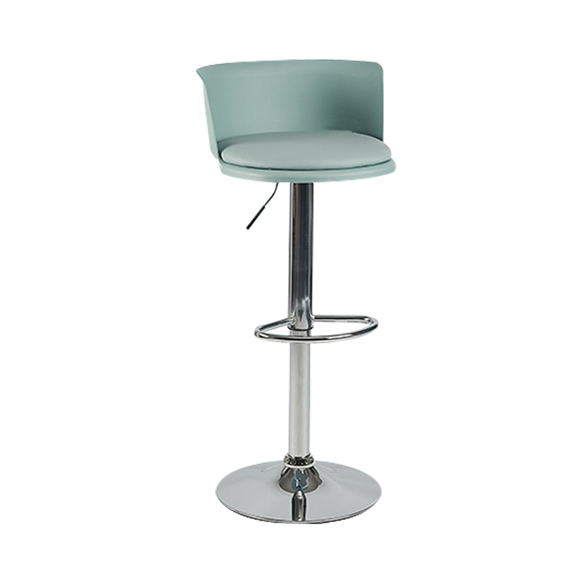 Metal Base Adjustable Height Bar Stool Contemporary Footrest Bar Stool