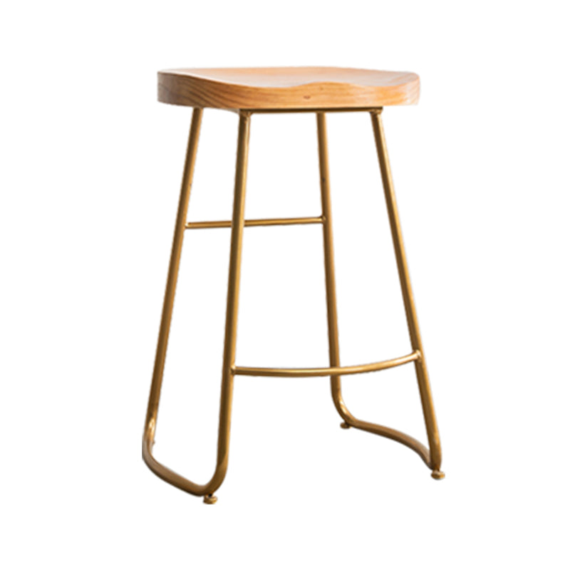 Modern Solid Wood Dining Stool Footrest Indoor Contoured Seat Counter-height Stool