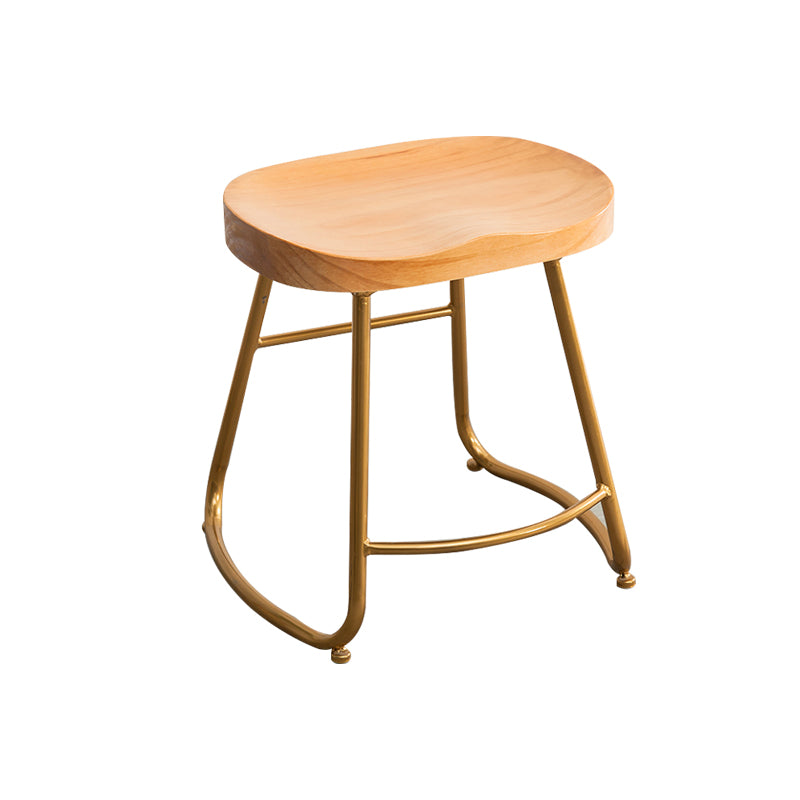 Modern Solid Wood Dining Stool Footrest Indoor Contoured Seat Counter-height Stool