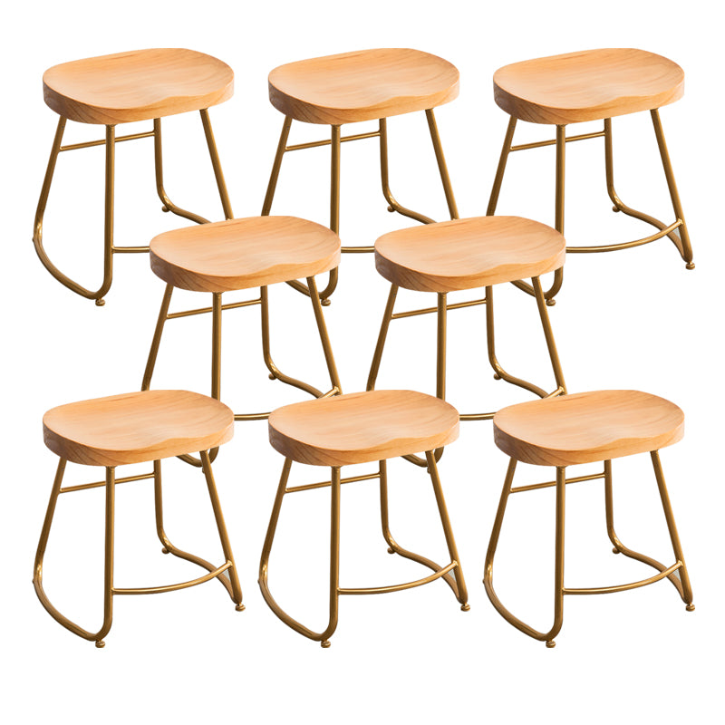 Modern Solid Wood Dining Stool Footrest Indoor Contoured Seat Counter-height Stool