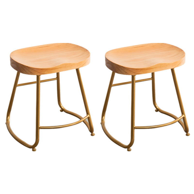 Modern Solid Wood Dining Stool Footrest Indoor Contoured Seat Counter-height Stool