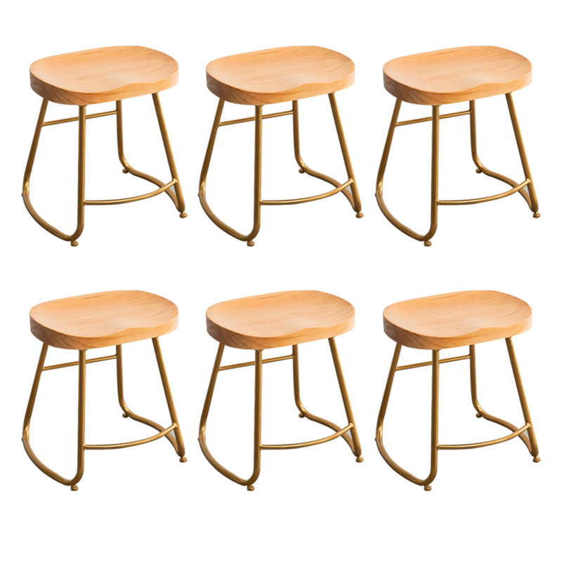 Modern Solid Wood Dining Stool Footrest Indoor Contoured Seat Counter-height Stool