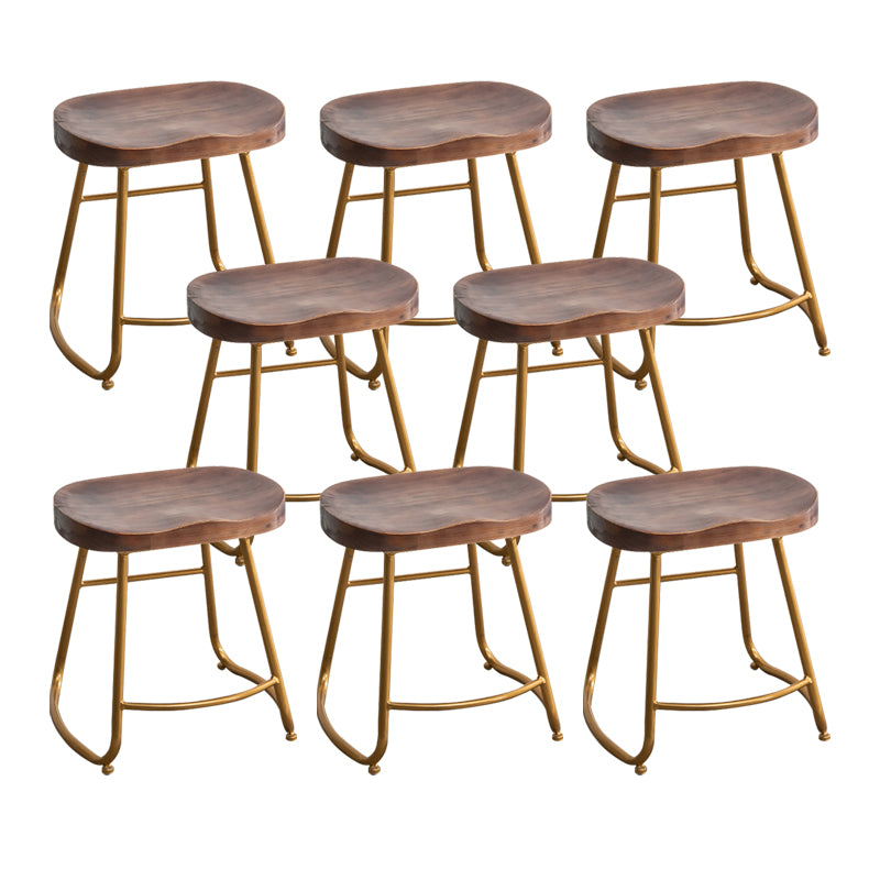 Modern Solid Wood Dining Stool Footrest Indoor Contoured Seat Counter-height Stool