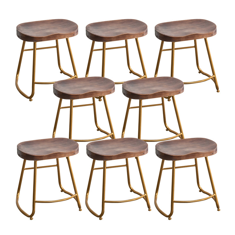 Modern Solid Wood Dining Stool Footrest Indoor Contoured Seat Counter-height Stool