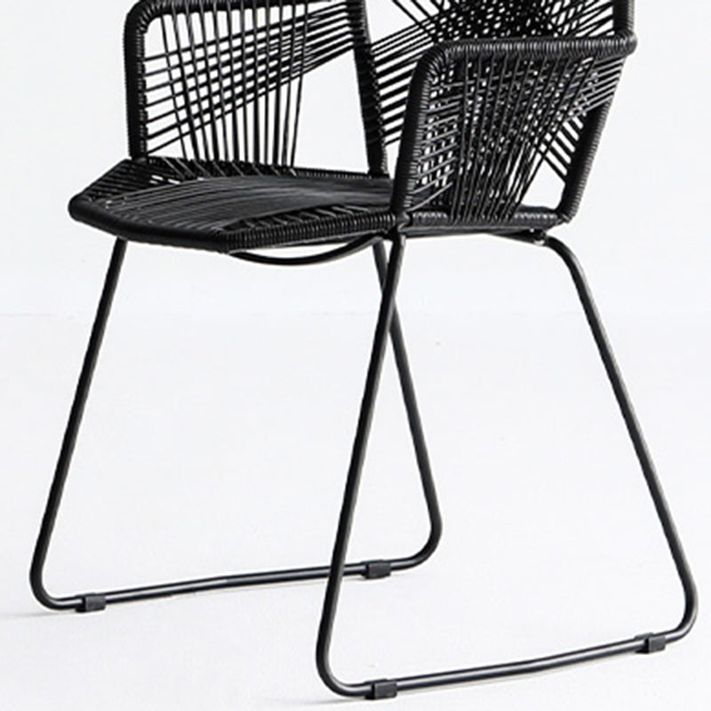 Contemporary Plastic Barstool Armed Stool with Steel Black Frame