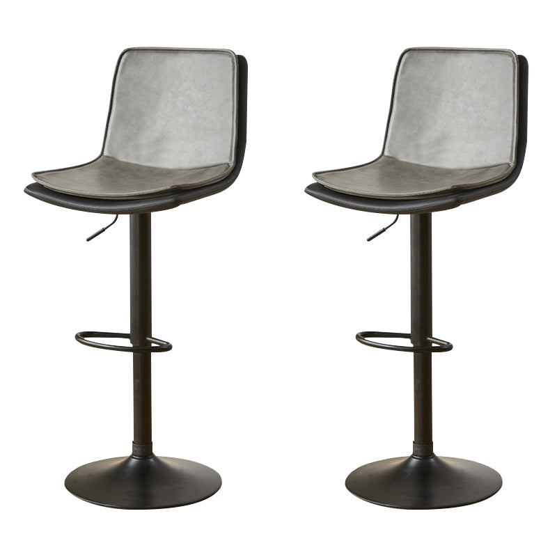 Scandinavian Adjustable Height Swivel Bar Stool Leather Upholstered Bar Stool