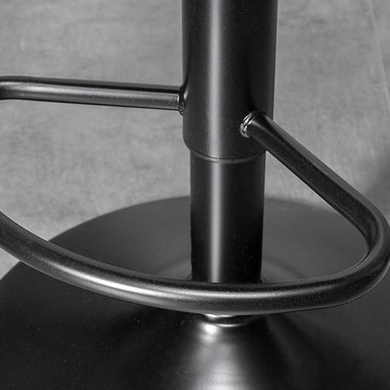 Leather Adjustable Height Stool Scandinavian Stool with Metal Base