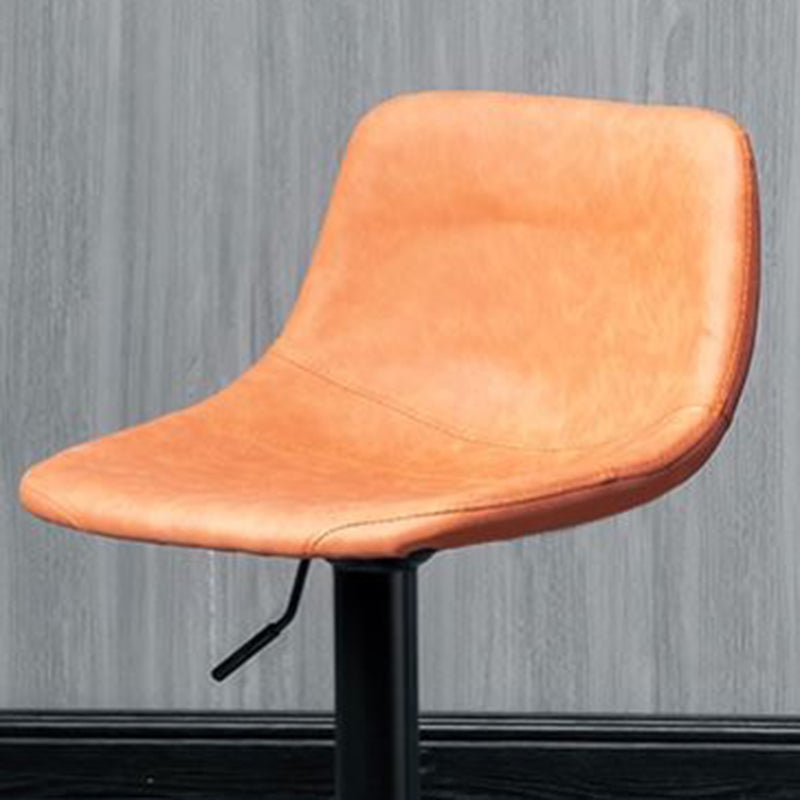 Leather Adjustable Height Stool Scandinavian Stool with Metal Base