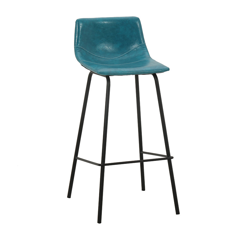 Indoor Modern Leather Bar Stool Bucket Footrest Low Back Counter & Bar Stool