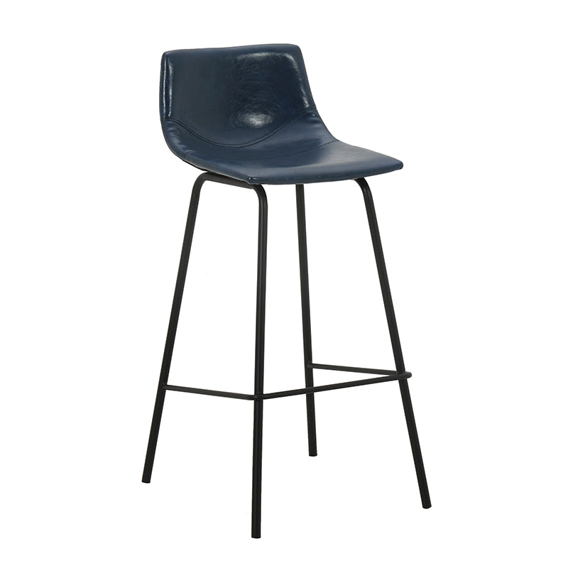 Indoor Modern Leather Bar Stool Bucket Footrest Low Back Counter & Bar Stool