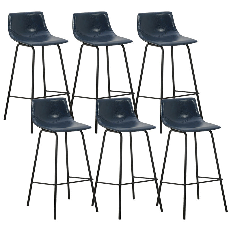 Indoor Modern Leather Bar Stool Bucket Footrest Low Back Counter & Bar Stool