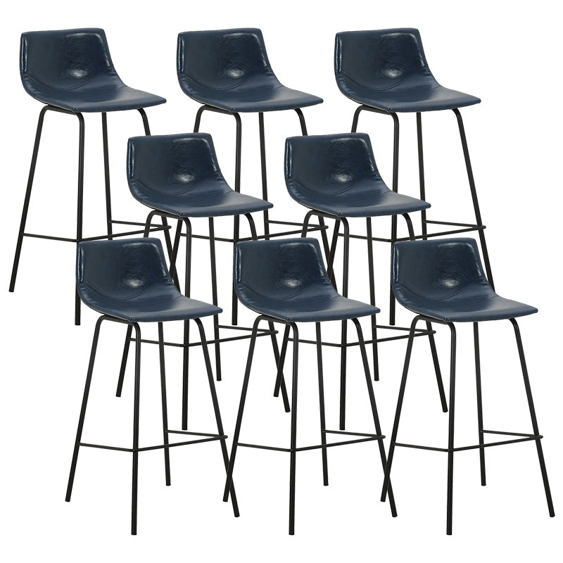 Indoor Modern Leather Bar Stool Bucket Footrest Low Back Counter & Bar Stool