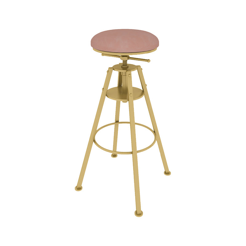 Metal Adjustable Height Bar Stool Velvet Upholstered Bar Stool for Restaurant