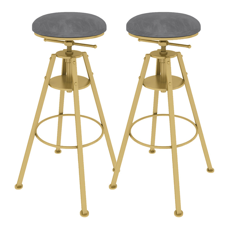 Metal Adjustable Height Bar Stool Velvet Upholstered Bar Stool for Restaurant