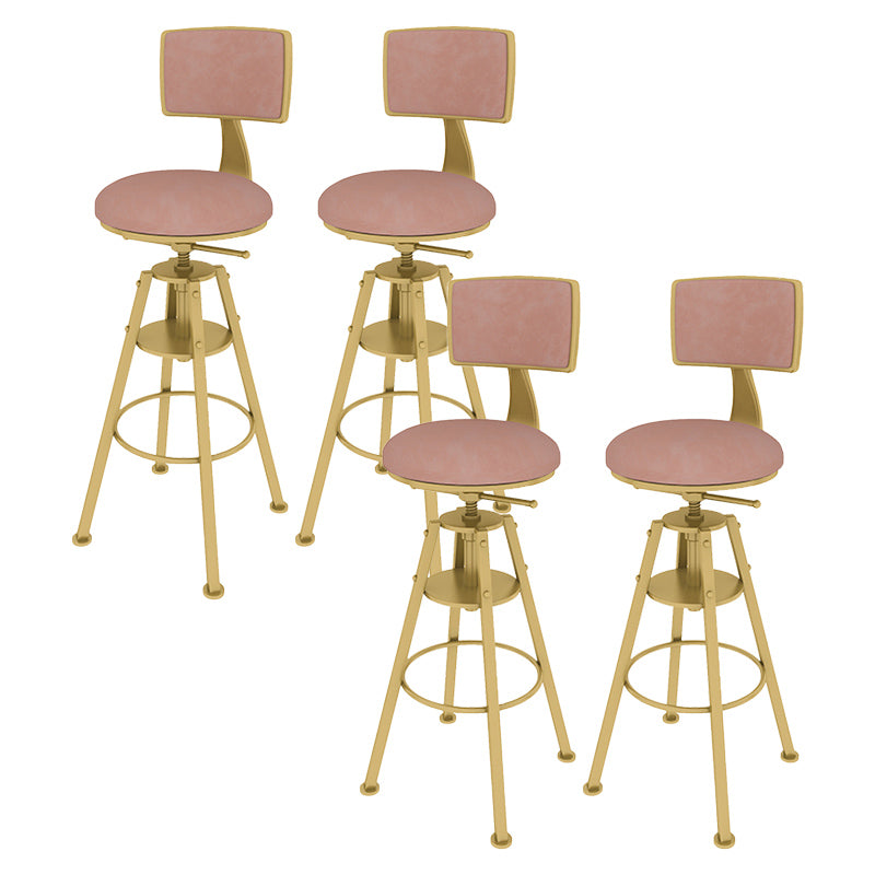 Metal Adjustable Height Bar Stool Velvet Upholstered Bar Stool for Restaurant