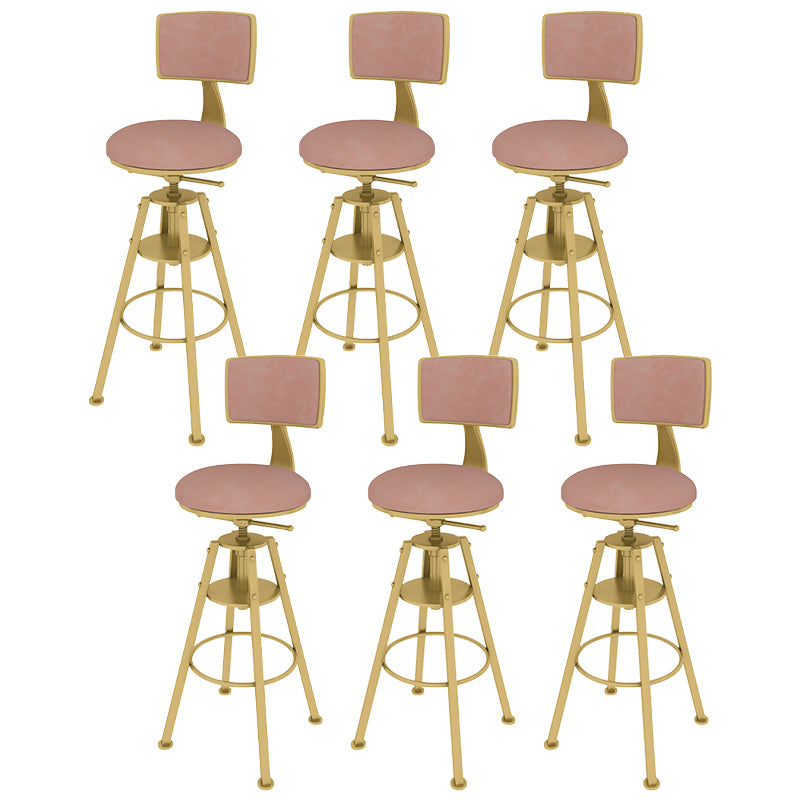 Metal Adjustable Height Bar Stool Velvet Upholstered Bar Stool for Restaurant