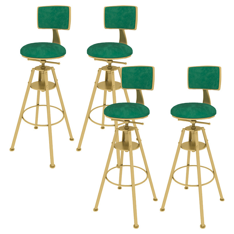 Metal Adjustable Height Bar Stool Velvet Upholstered Bar Stool for Restaurant