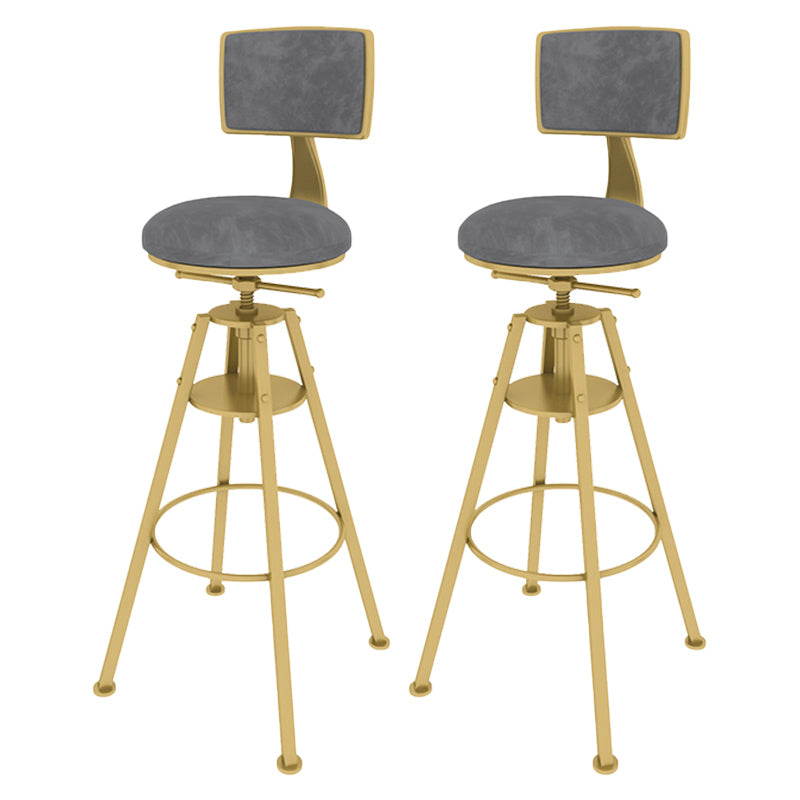 Metal Adjustable Height Bar Stool Velvet Upholstered Bar Stool for Restaurant