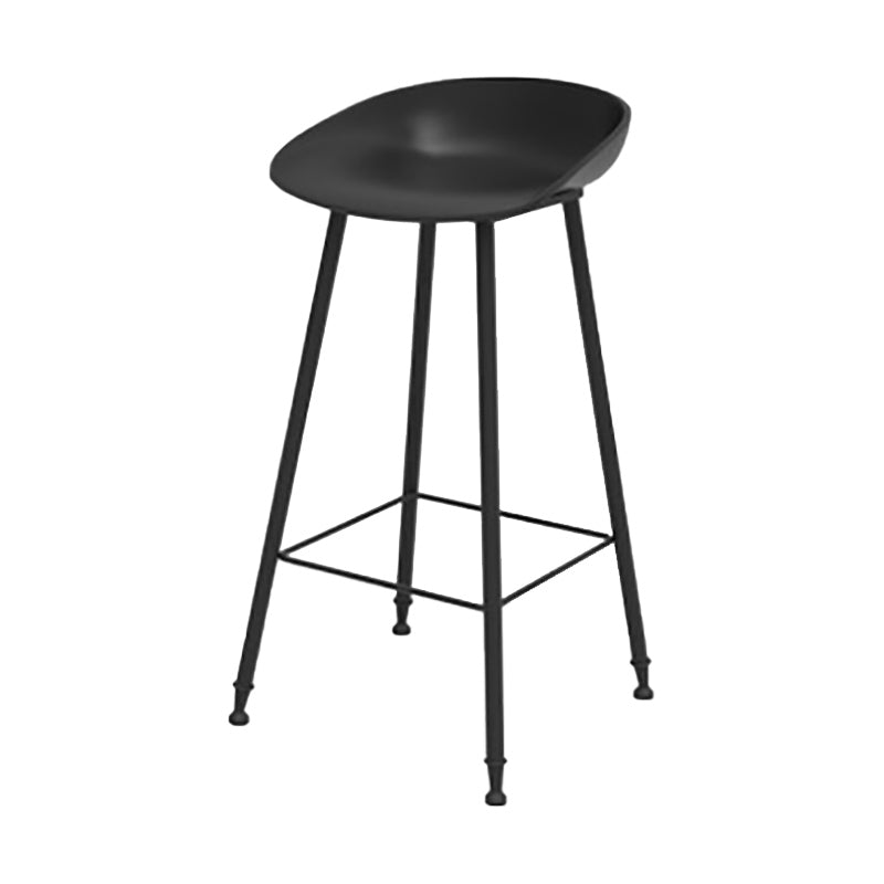 Modern Backrest Counter Stool Iron Cafe Bar Stool with Pedal and Acrylic Seat