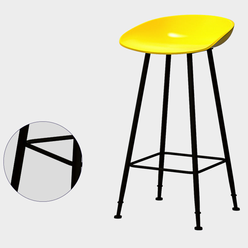 Modern Backrest Counter Stool Iron Cafe Bar Stool with Pedal and Acrylic Seat