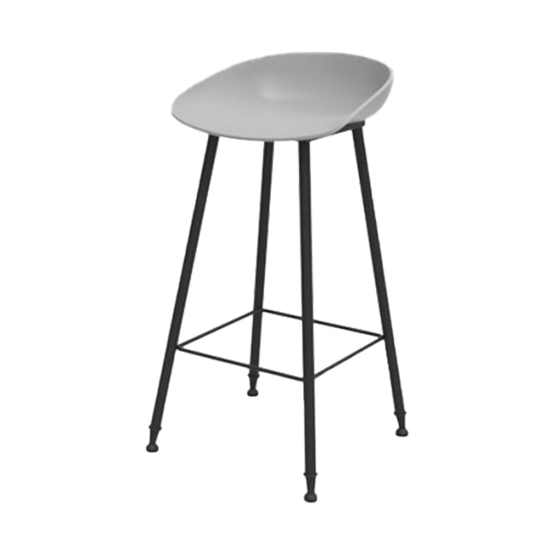 Modern Backrest Counter Stool Iron Cafe Bar Stool with Pedal and Acrylic Seat