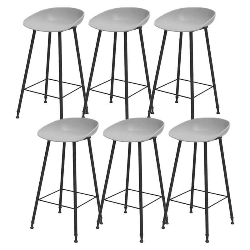 Modern Backrest Counter Stool Iron Cafe Bar Stool with Pedal and Acrylic Seat
