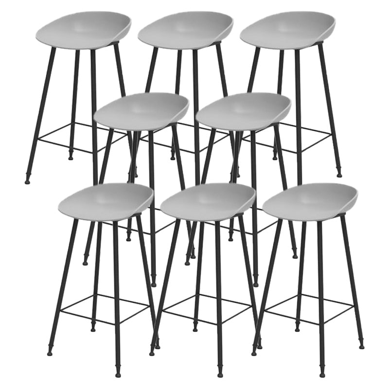 Modern Backrest Counter Stool Iron Cafe Bar Stool with Pedal and Acrylic Seat