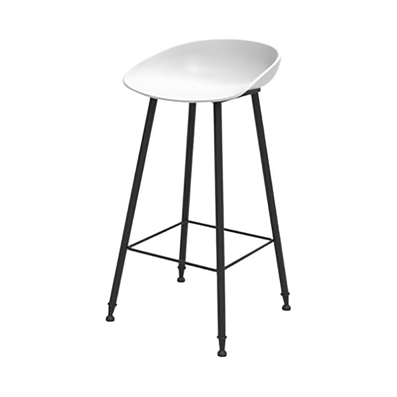 Modern Backrest Counter Stool Iron Cafe Bar Stool with Pedal and Acrylic Seat