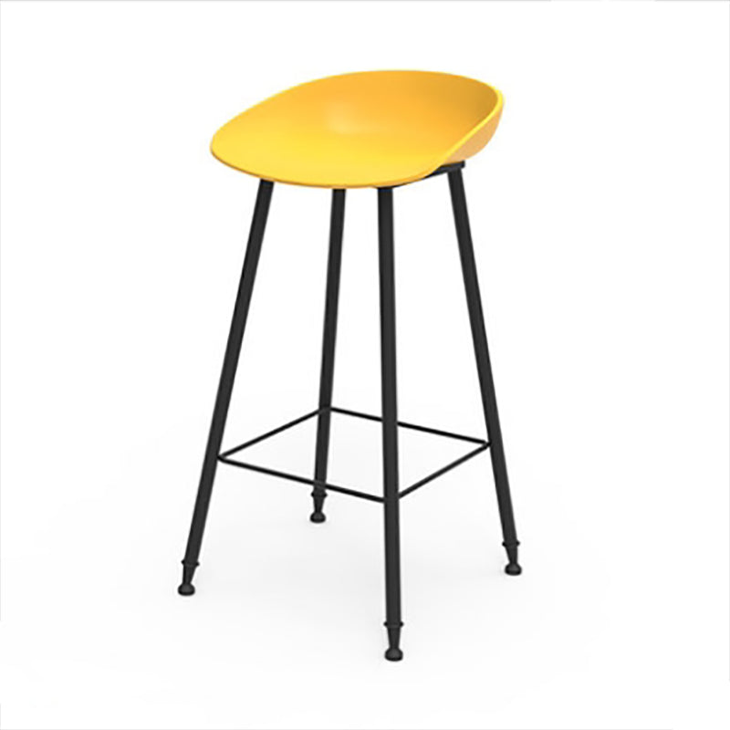 Modern Backrest Counter Stool Iron Cafe Bar Stool with Pedal and Acrylic Seat