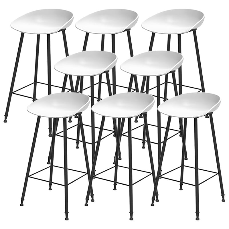Modern Backrest Counter Stool Iron Cafe Bar Stool with Pedal and Acrylic Seat