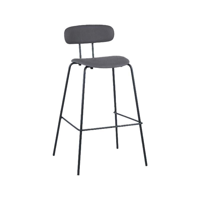 Industrial Iron Legs Bar Stool PU Leather Low Back Barstools for Living Room
