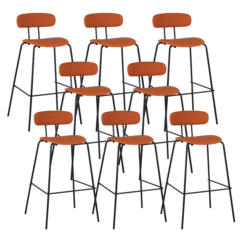 Industrial Iron Legs Bar Stool PU Leather Low Back Barstools for Living Room