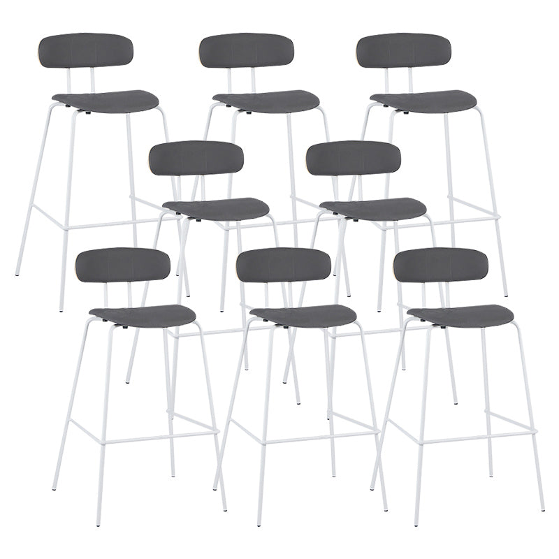 Industrial Iron Legs Bar Stool PU Leather Low Back Barstools for Living Room