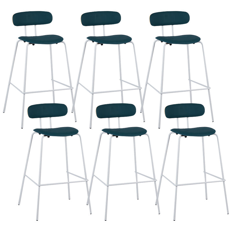 Industrial Iron Legs Bar Stool PU Leather Low Back Barstools for Living Room