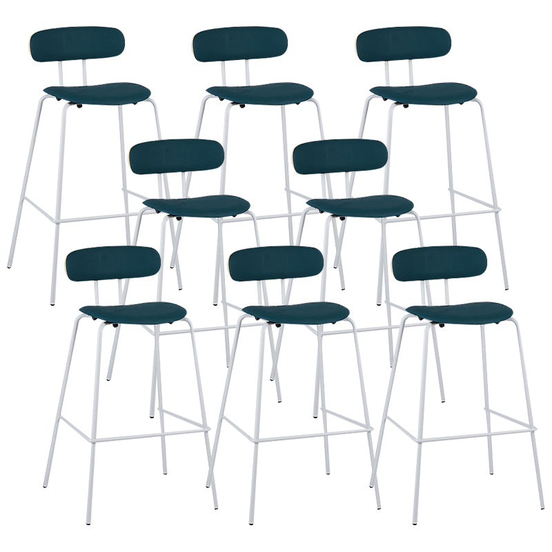 Industrial Iron Legs Bar Stool PU Leather Low Back Barstools for Living Room