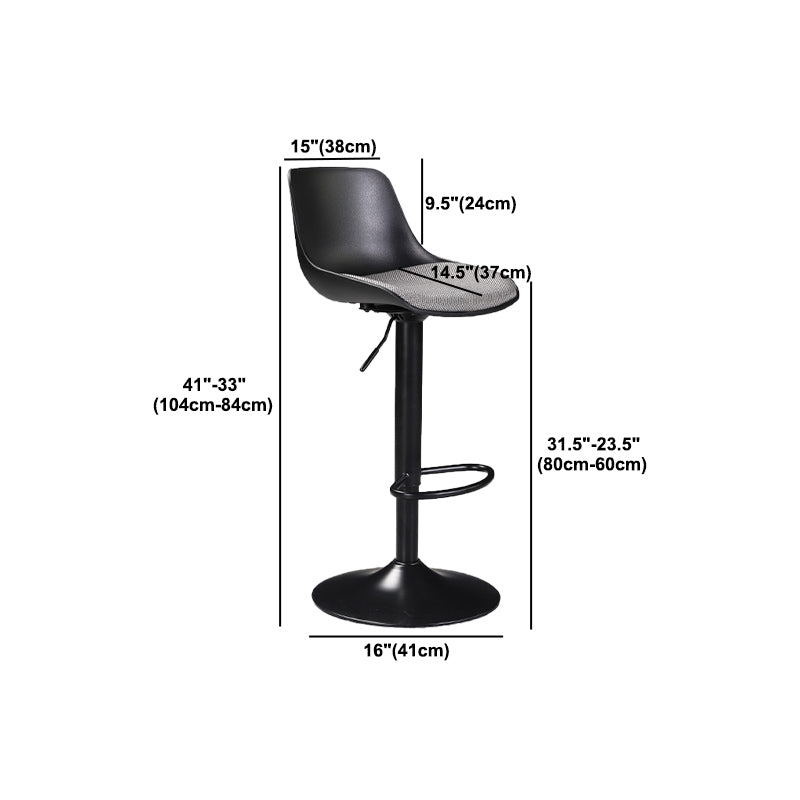 Scandinavian Adjustable Height Bar Stool Metal Base Stool for Indoor