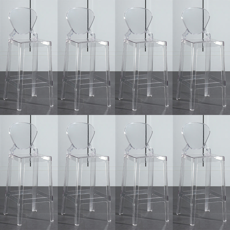 Footrest Furniture Modern Style Plastic Low Back Counter Stool with 4 Legs