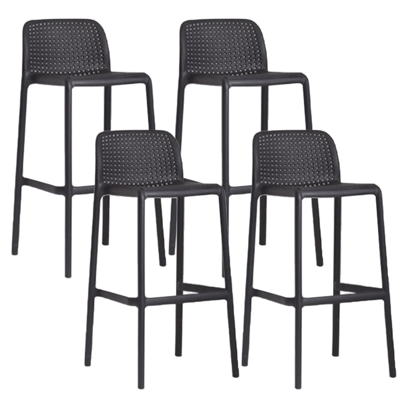 Modern Plastic Footrest Bar Stool Low Back Coffee Shop Counter & Bar Stool