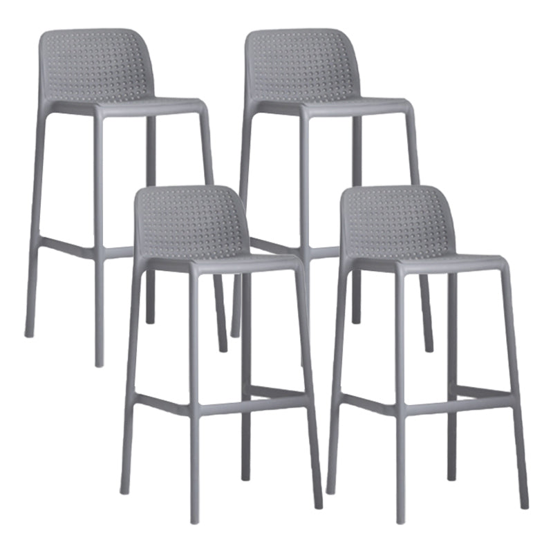 Modern Plastic Footrest Bar Stool Low Back Coffee Shop Counter & Bar Stool