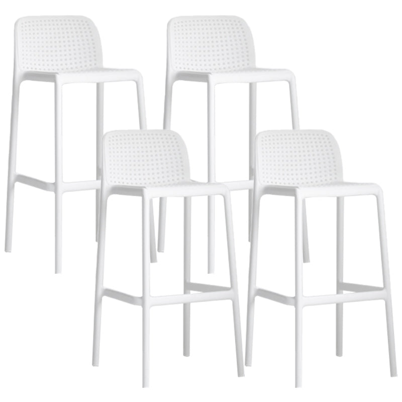Modern Plastic Footrest Bar Stool Low Back Coffee Shop Counter & Bar Stool