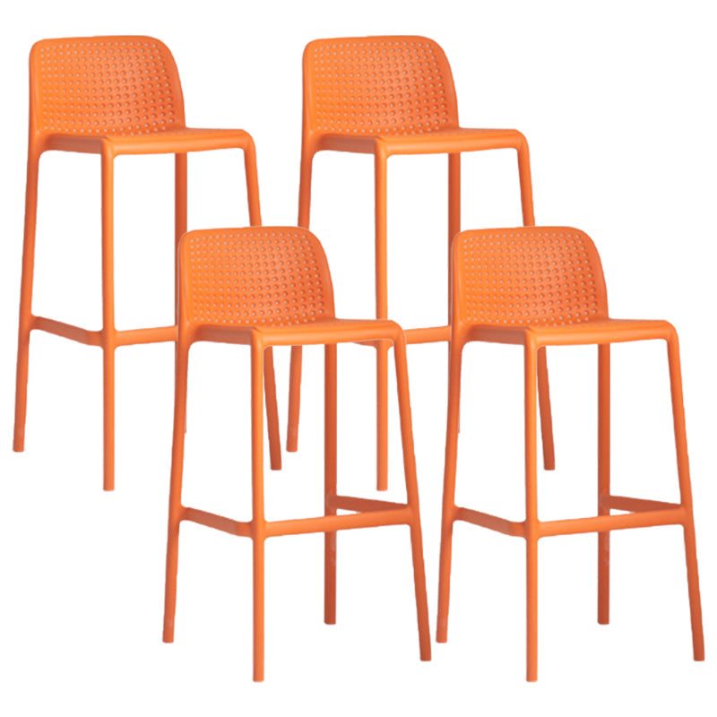 Modern Plastic Footrest Bar Stool Low Back Coffee Shop Counter & Bar Stool